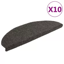   vidaXL 10 db öntapadós lépcsőszőnyeg 65 x 21 x 4 cm antracitszürke félkör alakú nagyméretű