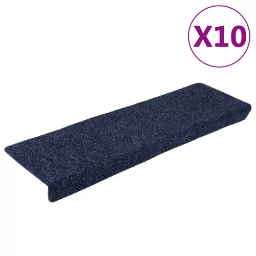 vidaXL 10 db öntapadós lépcsőszőnyeg 65 x 21 x 4 cm antracit téglalap alakú széllel