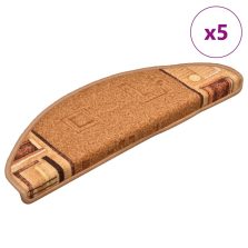 vidaXL 5 db bézs öntapadó lépcsőszőnyeg 65x21x4 cm