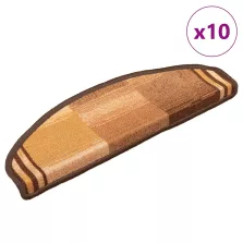 vidaXL 10 db barna öntapadó lépcsőszőnyeg 65x21x4 cm