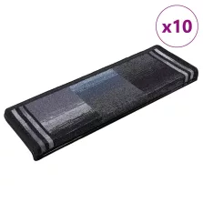   vidaXL 10 db fekete és szürke öntapadó lépcsőszőnyeg 65x21x4 cm