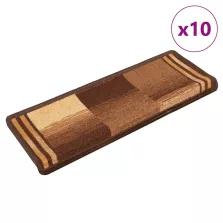 vidaXL 10 db barna öntapadó lépcsőszőnyeg 65x21x4 cm