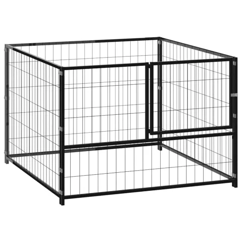 vidaXL fekete acél kutyakennel 100 x 100 x 70 cm
