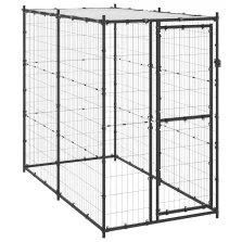   vidaXL kültéri acél kutyakennel tetővel 110 x 220 x 180 cm