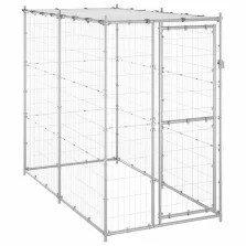   vidaXL kültéri horganyozott acél kutyakennel tetővel 110x220x180 cm