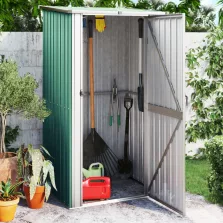   vidaXL zöld horganyzott acél kerti fészer 118,5 x 97 x 209,5 cm