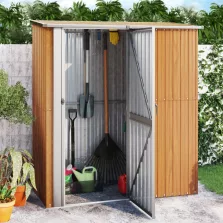   vidaXL fa megjelenésű horganyzott acél kerti fészer 180,5x97x209,5 cm