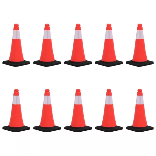 vidaXL 10 db nehéz talapzatú fényvisszaverő közlekedési bója 50 cm