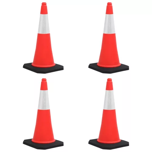 vidaXL 4 db nehéz talapzatú fényvisszaverő közlekedési bója 75 cm