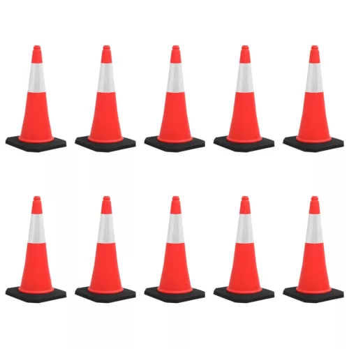 vidaXL 10 db nehéz talapzatú fényvisszaverő közlekedési bója 75 cm