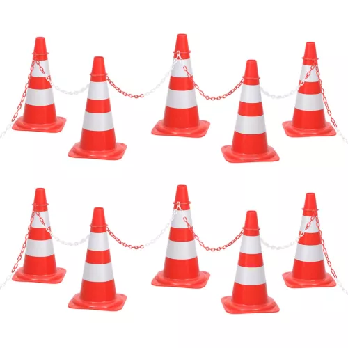 vidaXL bójaszett piros és fehér lánccal 10 méter