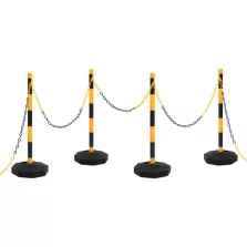 vidaXL lánctartóoszlop-szett 10 m-es műanyag lánccal