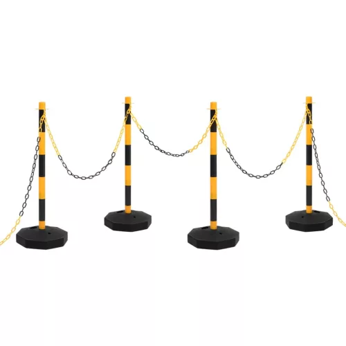 vidaXL lánctartóoszlop-szett 10 m-es műanyag lánccal