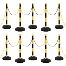 vidaXL lánctartóoszlop-szett 10 m-es műanyag lánccal