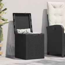 vidaXL fekete PP rattan kerti tároló doboz 90 L