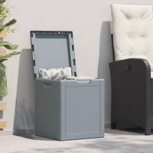 vidaXL szürke PP fa hatású kerti tároló doboz 90 L