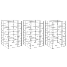 vidaXL 3 db vas gabion magaságyás 30 x 30 x 50 cm