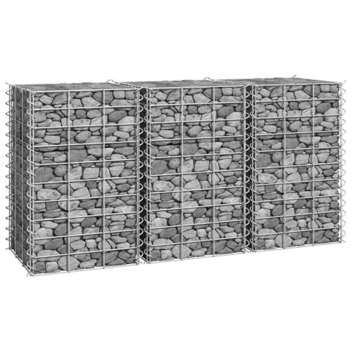 vidaXL 3 db vas gabion magaságyás 30 x 30 x 50 cm