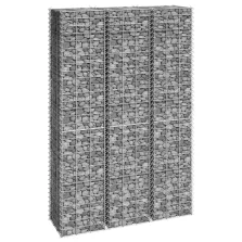vidaXL 3 db vas gabion magaságyás 30 x 30 x 150 cm