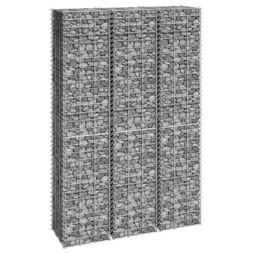 vidaXL 3 db vas gabion magaságyás 30 x 30 x 150 cm