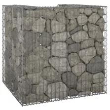   vidaXL horganyzott acél gabionfal szemeteskukához 110 x 100 x 110 cm