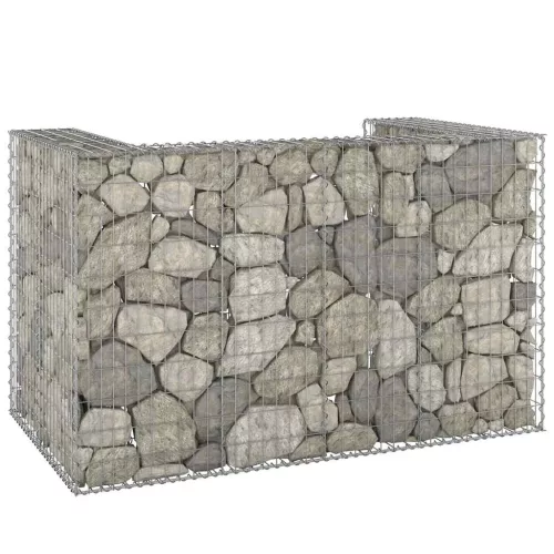 vidaXL horganyzott acél gabionfal szemeteskukákhoz 180 x 100 x 110 cm