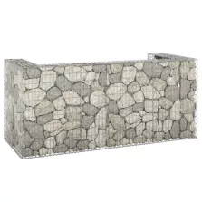   vidaXL horganyzott acél gabionfal szemeteskukákhoz 254 x 100 x 110 cm