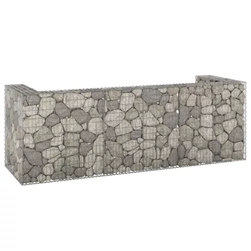 vidaXL horganyzott acél gabionfal szemeteskukákhoz 325 x 100 x 110 cm