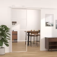   vidaXL fehér ESG üveg és alumínium tolóajtó 76 x 205 cm