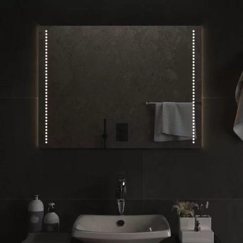 vidaXL LED-es fürdőszobatükör 80x60 cm