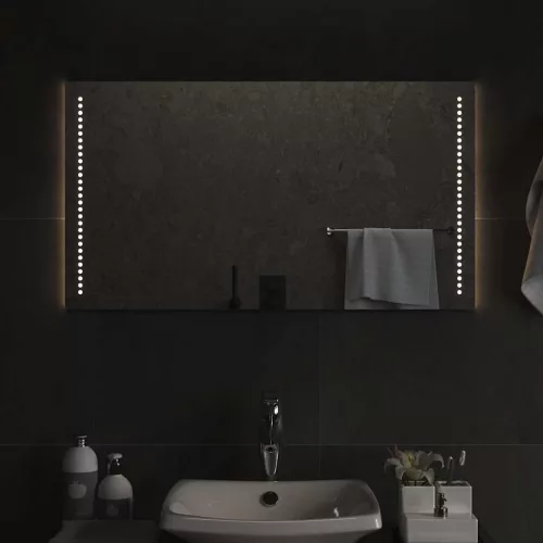 vidaXL LED-es fürdőszobatükör 90x50 cm
