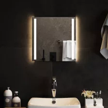 vidaXL LED-es fürdőszobatükör 40x40 cm