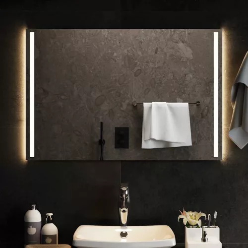 vidaXL LED-es fürdőszobatükör 90x60 cm