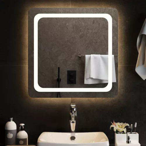 vidaXL LED-es fürdőszobatükör 60x60 cm