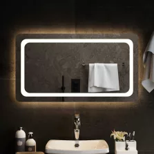 vidaXL LED-es fürdőszobatükör 90x50 cm