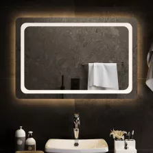 vidaXL LED-es fürdőszobatükör 90x60 cm