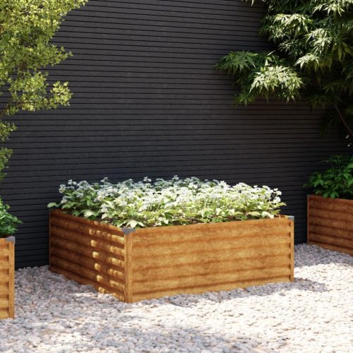 vidaXL corten acél kerti magaságyás 100x100x36 cm