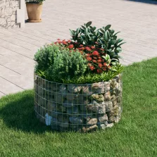   vidaXL kör alakú horganyzott acél gabion oszlop Ø100 x 50 cm