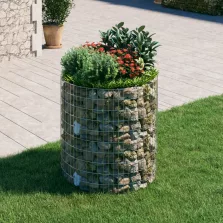   vidaXL kör alakú horganyzott acél gabion oszlop Ø100 x 100 cm