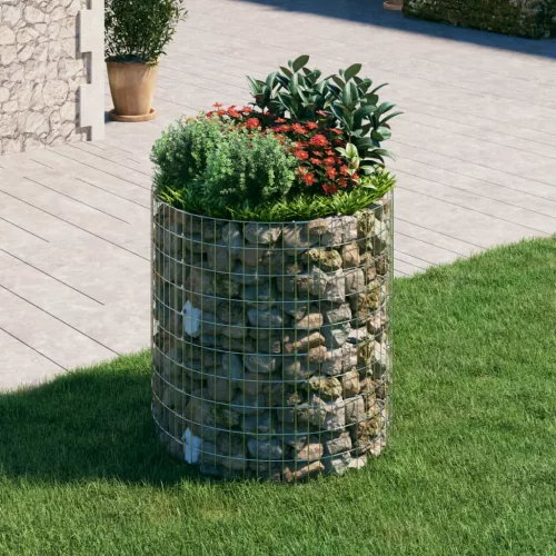 vidaXL kör alakú horganyzott acél gabion oszlop Ø100 x 100 cm