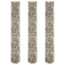   vidaXL 3 db kör alakú horganyzott acél gabion magaságyás Ø30 x 200 cm