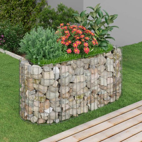 vidaXL horganyzott vas gabion magaságyás 120 x 50 x 50 cm