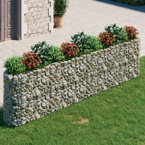 vidaXL horganyzott vas gabion magaságyás 400x50x100 cm