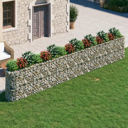 vidaXL horganyzott vas gabion magaságyás 610x50x100 cm