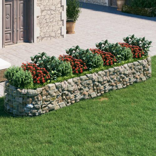 vidaXL horganyzott vas gabion magaságyás 400x100x50 cm