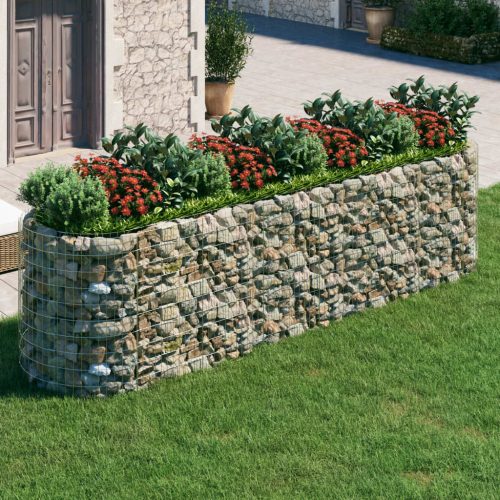 vidaXL horganyzott vas gabion magaságyás 400x100x100 cm