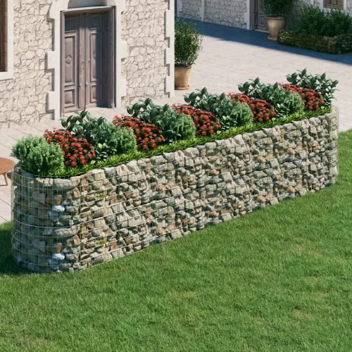 vidaXL horganyzott vas gabion magaságyás 500x100x100 cm