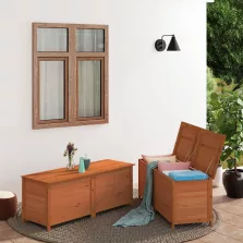   vidaXL barna tömör fenyőfa kültéri párnatartó láda 150 x 50 x 56 cm