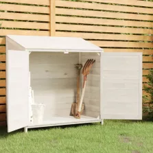   vidaXL fehér tömör fenyőfa kerti fészer 102 x 52 x 112 cm