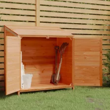  vidaXL barna tömör fenyőfa kerti fészer 102 x 52 x 112 cm